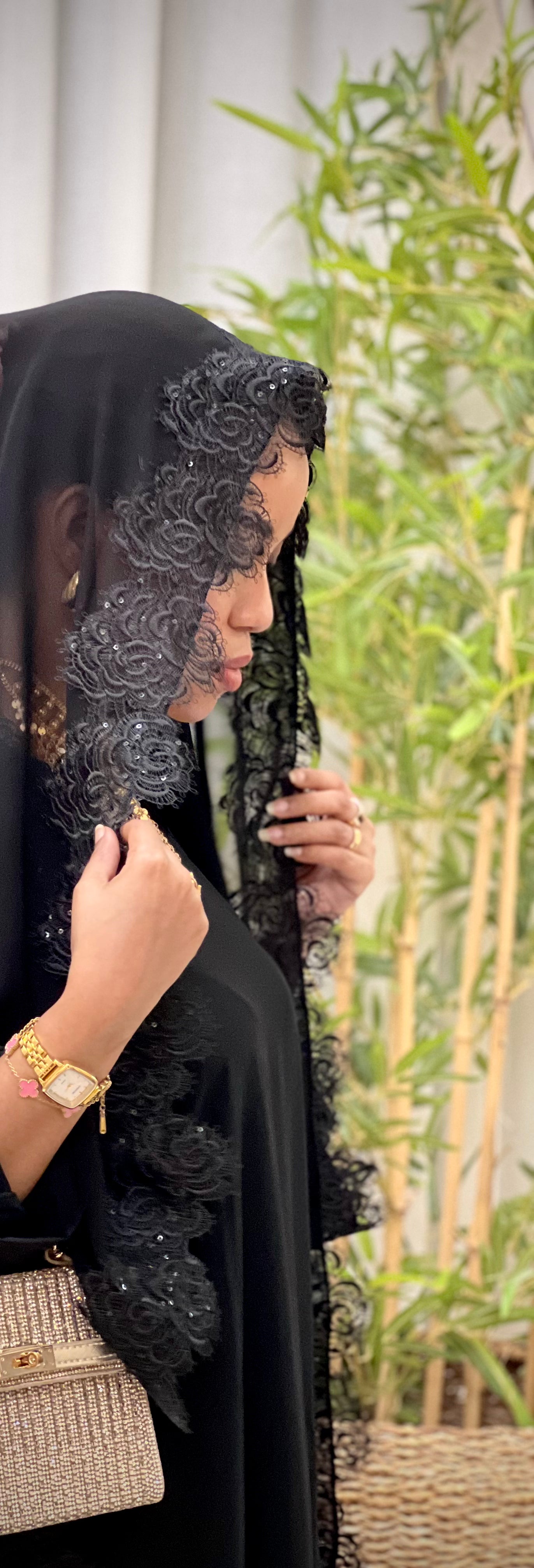 Ethereal Lace Abaya - Double Layer Modest Elegance