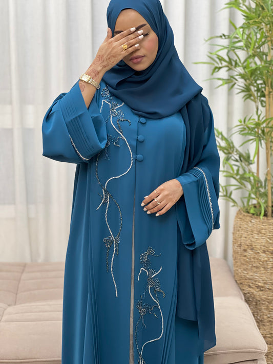 Azrah Luxe Abaya - Blue