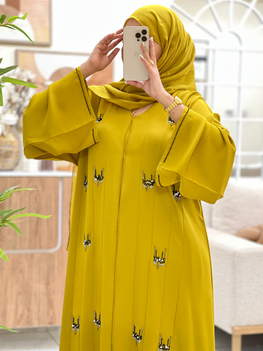 Golden Elegance Abaya | Premium Korean Fabric Pre-Order