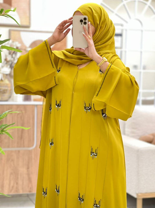 Golden Elegance Abaya  (Pre-Order) - ABAYA DUBAI ONE