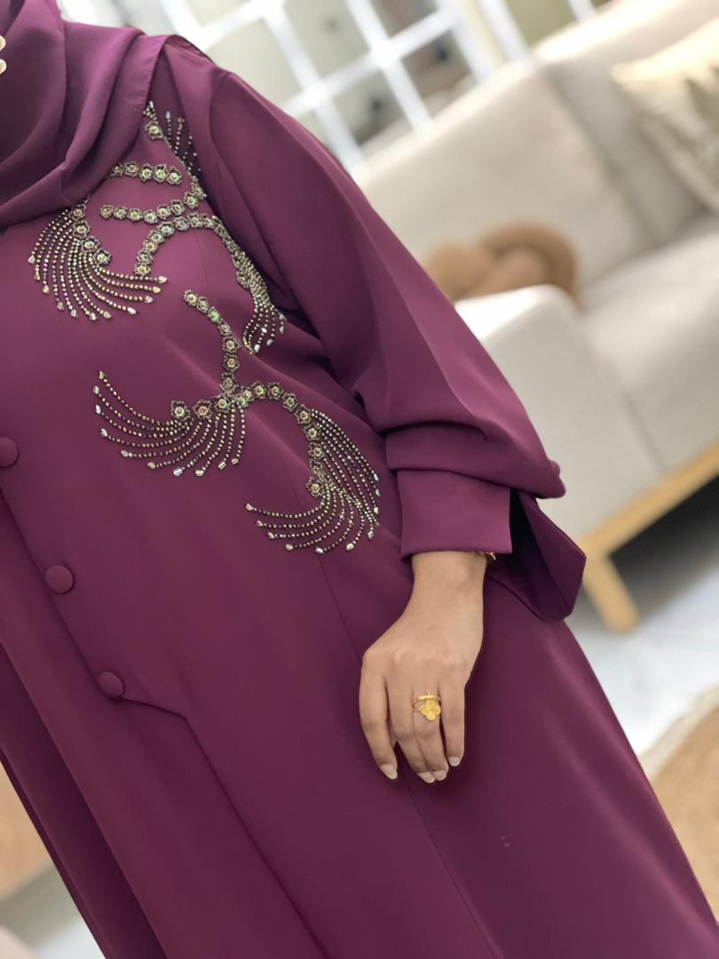 Zayna Handcrafted Abaya - Purple