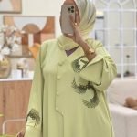 Ayla Handcrafted Abaya Rose pink luxury abaya with beadwork design