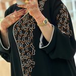 Imgi 61 Black Luxury Abaya With Orange White Handwork 56 150x150