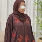 Royal Grace Abaya burgundy luxury abaya with red floral embroidery