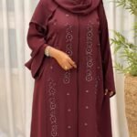 maroon abaya 2
