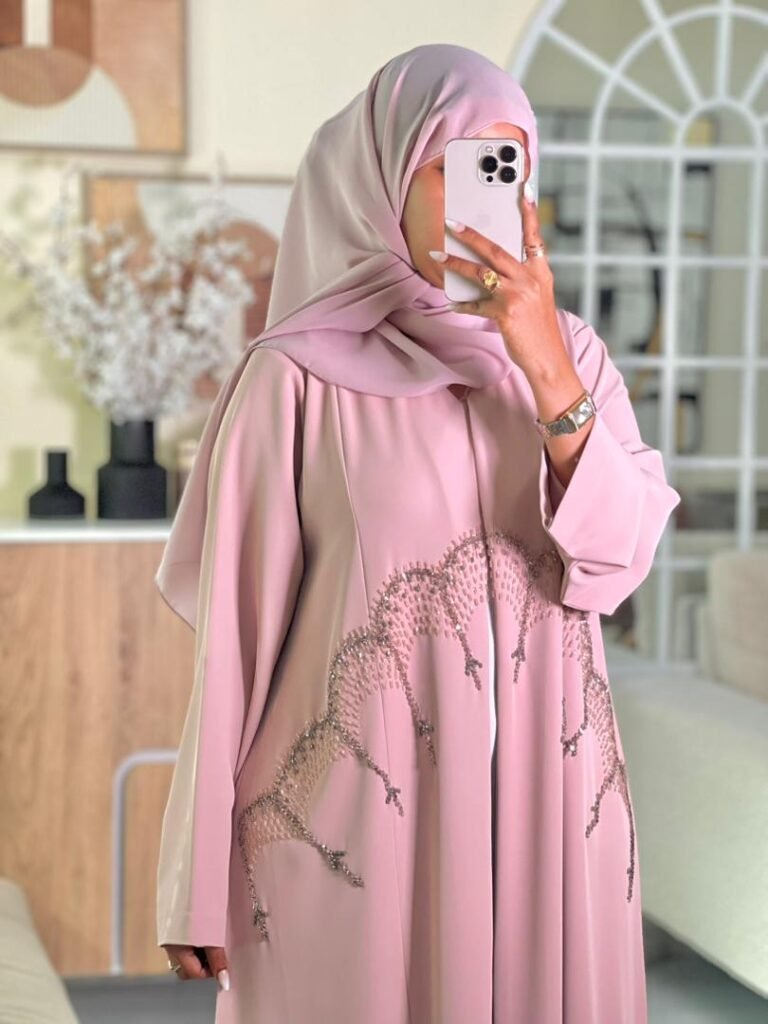 Blush Blossom Luxe Abaya – ADO-1212