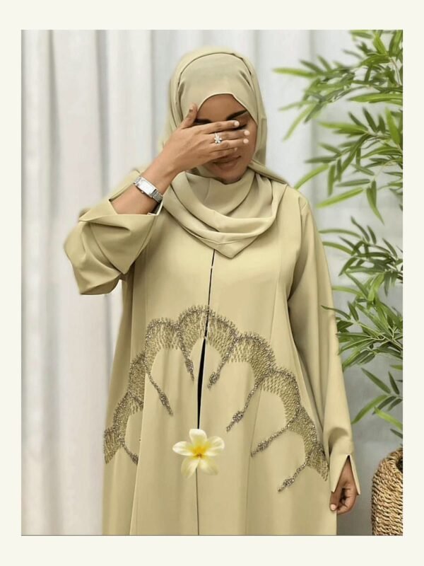 Sand Blossom Luxe Abaya by Abaya Dubai One