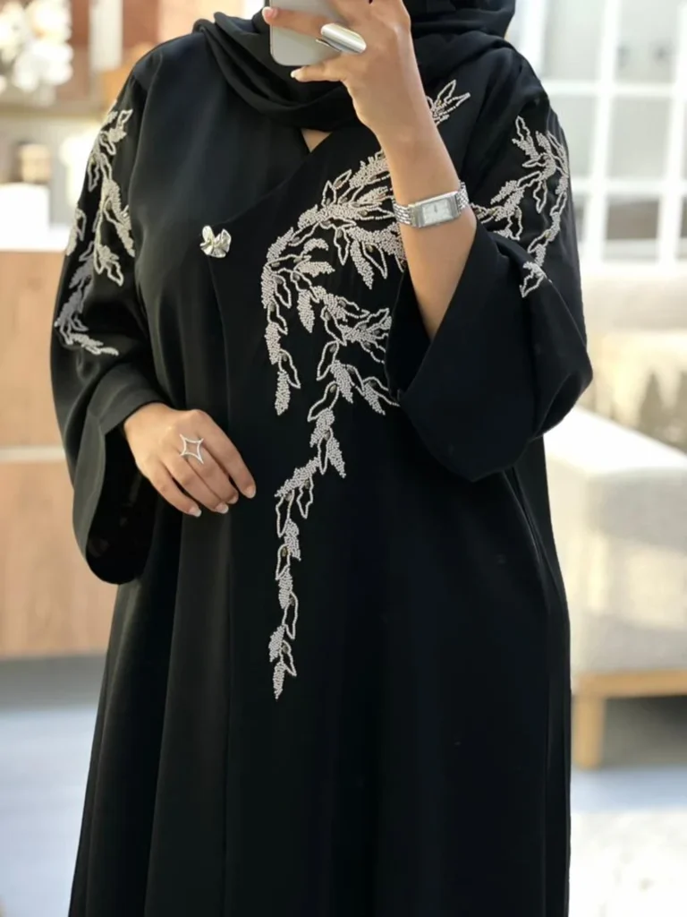 Luxury black embroidered abaya by Abaya Dubai One modest fashion collection