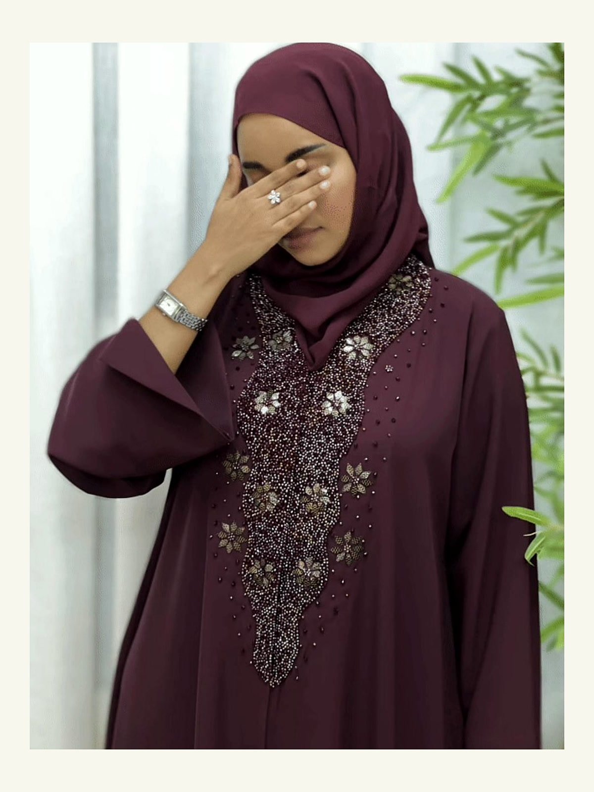 zahra royal beaded abaya – ado 1220