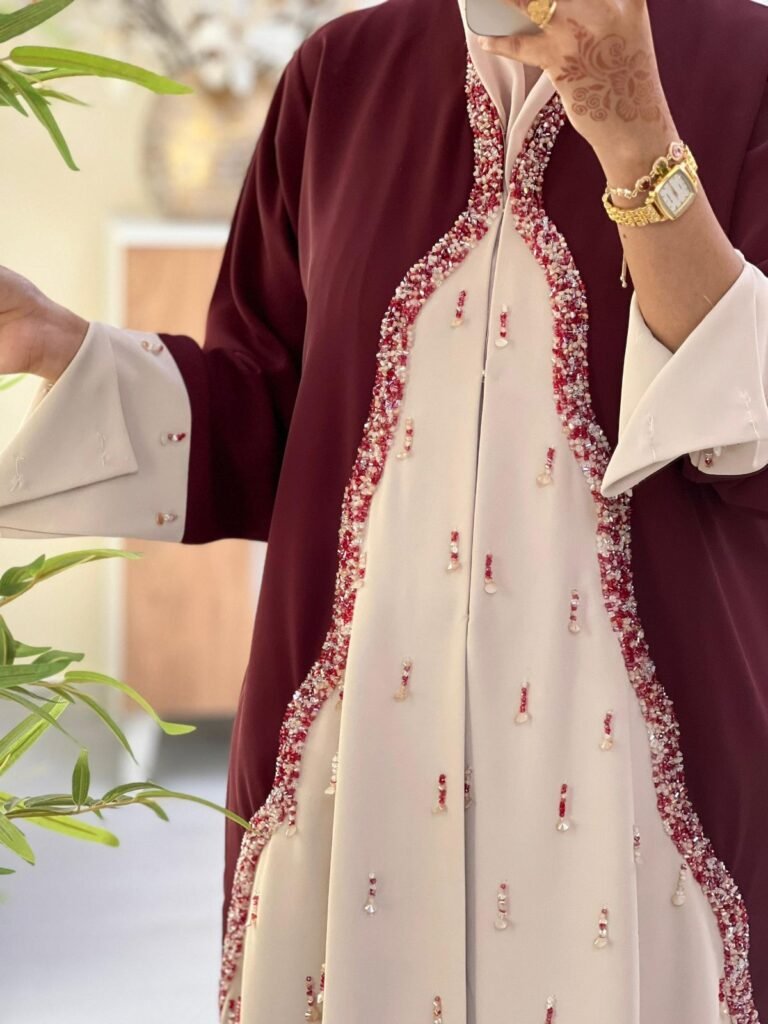 Ruby Veil Elegance Abaya – ADO-1233