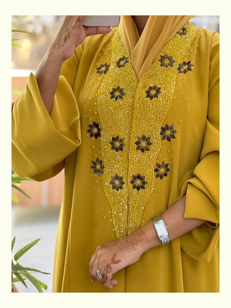 Golden Blossom Luxe Abaya – ADO-1231