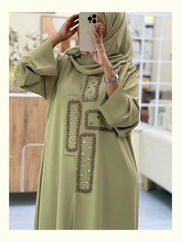 olive noor elegance abaya – ado 1230