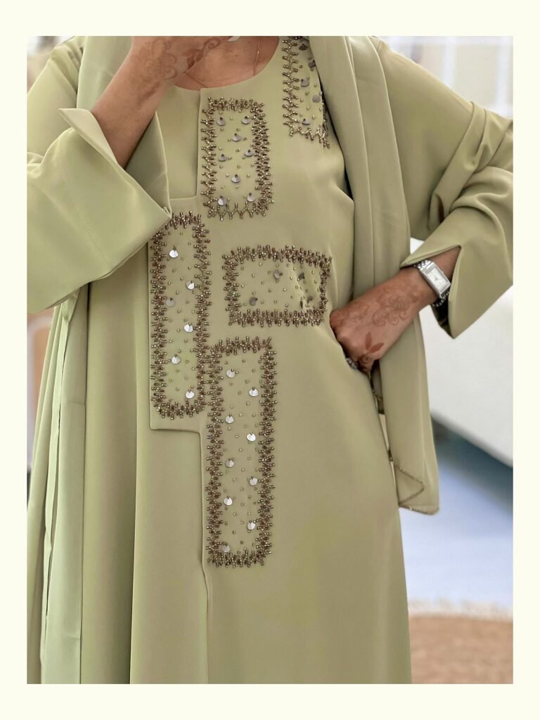 Olive Noor Elegance Abaya – ADO-1230