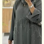 shadow wave elegance abaya – grey – ado 1229