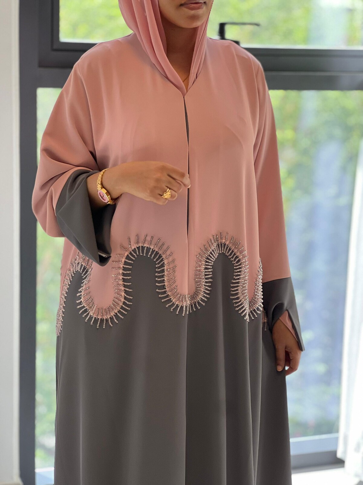Blush Tide Elegance Abaya – ADO-1235