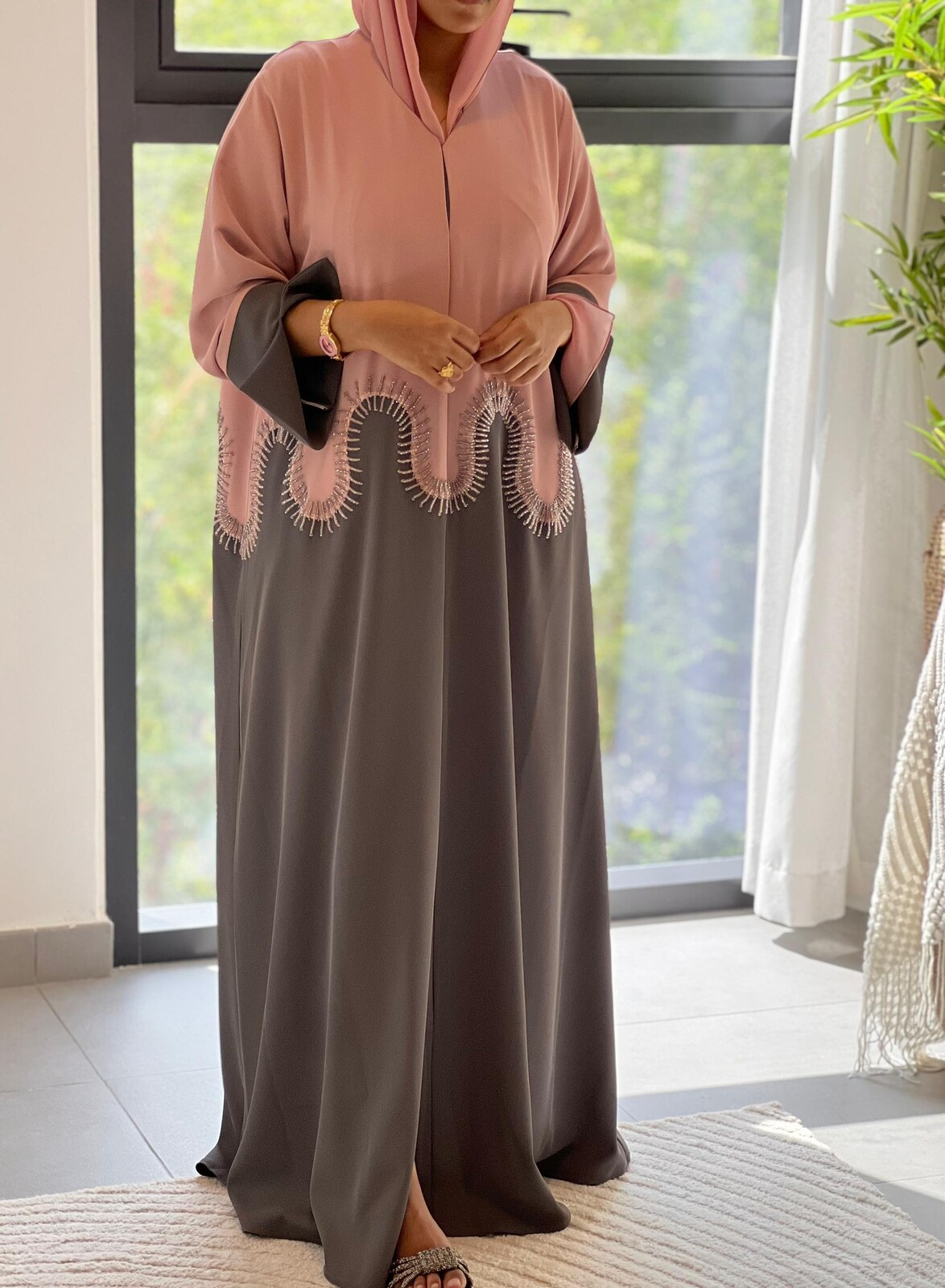 Blush Tide Elegance Abaya – ADO-1235