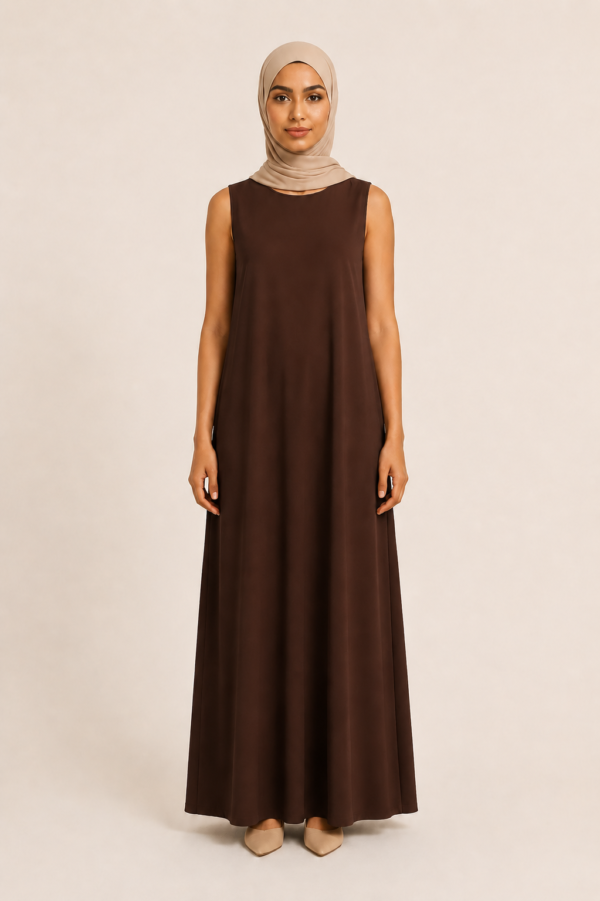 Royal Chocolate Brown Plain Inner Dress