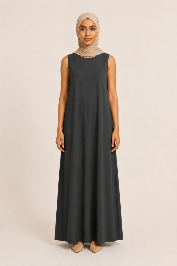 Charcoal Grey Plain Inner Dress