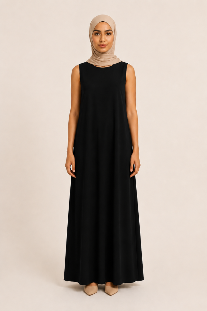 True Black Plain Inner Dress