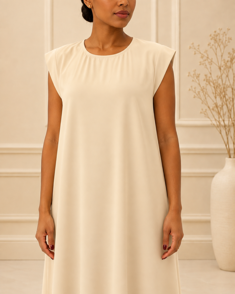 Cream Plain Inner Dress