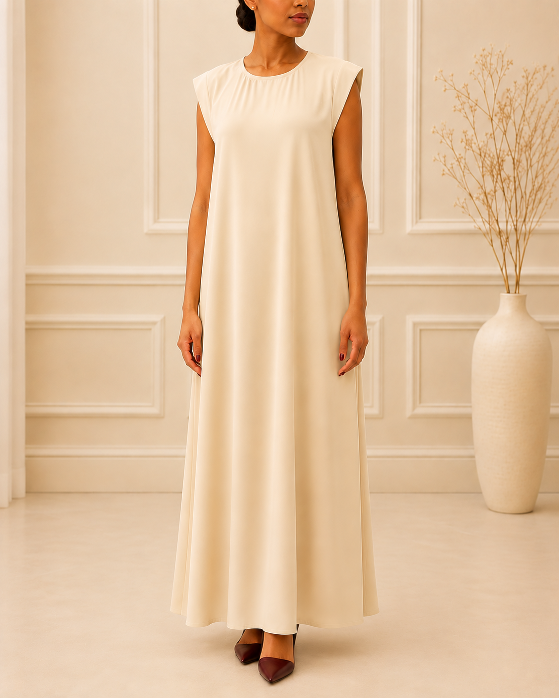 Cream Plain Inner Dress