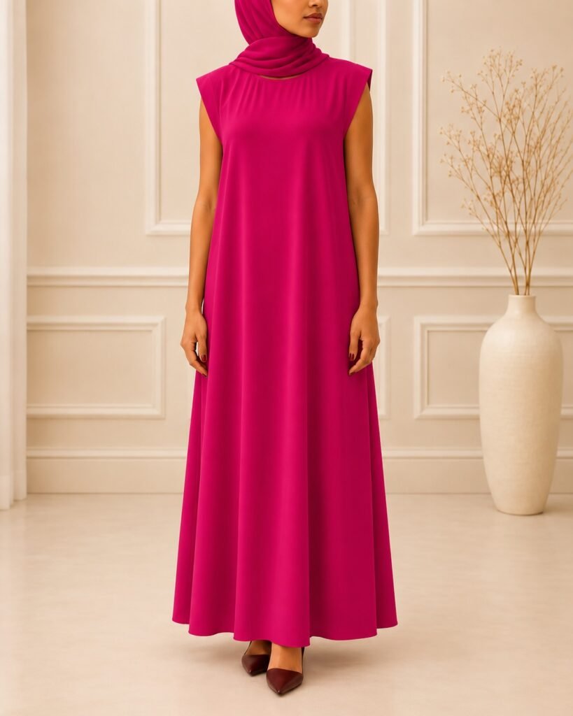 Fuchsia Pink Plain Inner Dress