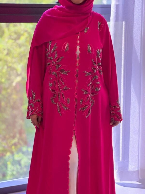 Fuchsia Floral Luxe Abaya – ADO-1241