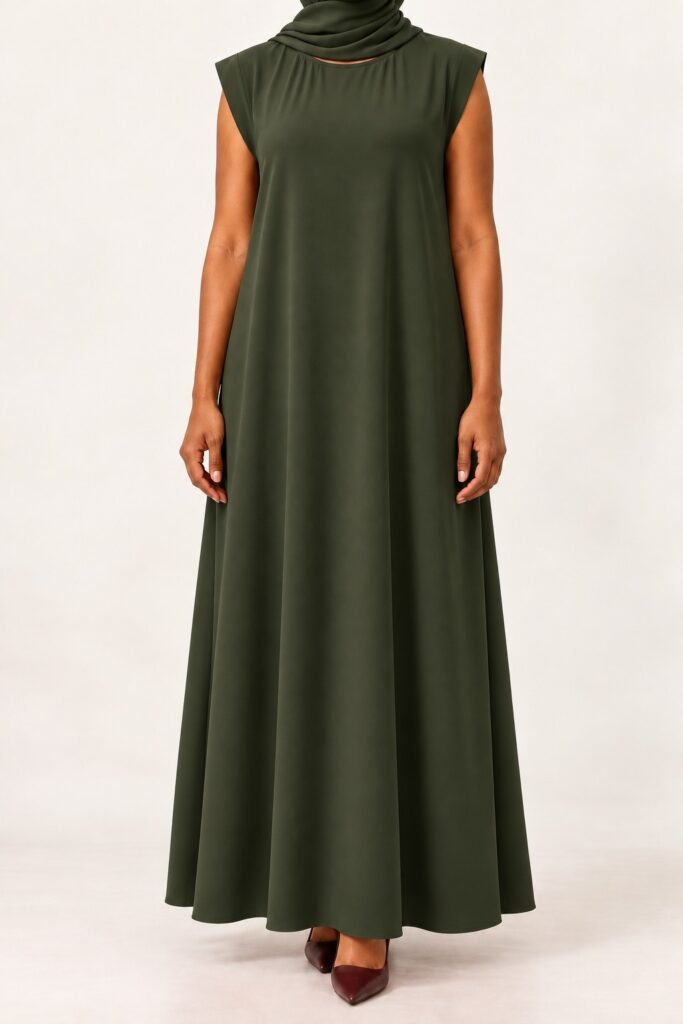 Dark Olive Plain Inner Dress