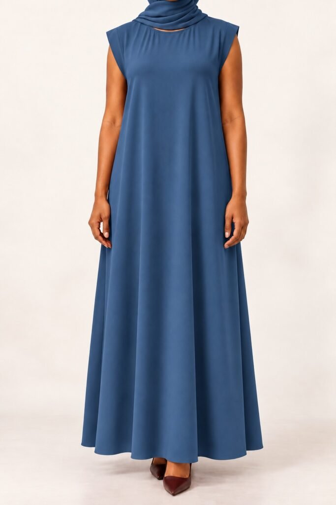 Blue Plain Inner Dress