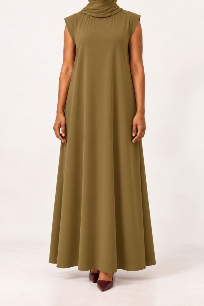 Olive Green Plain Inner Dress