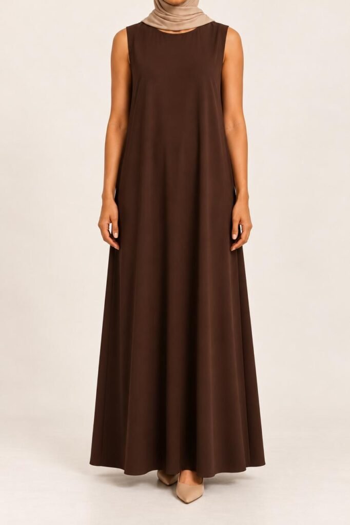 Royal Chocolate Brown Plain Inner Dress